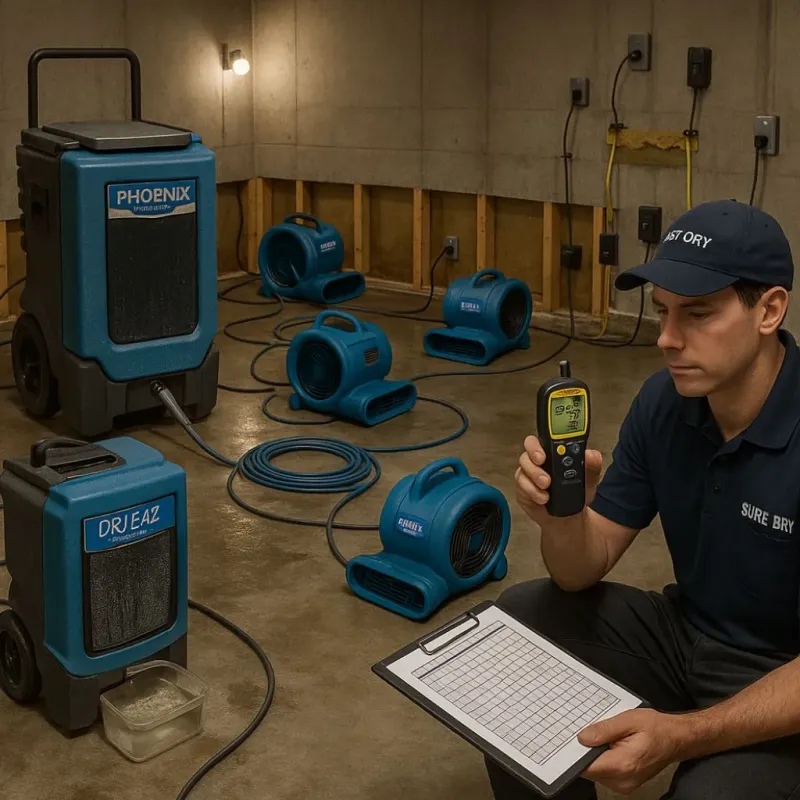 Structural Drying and Dehumidification process in Accokeek, MD